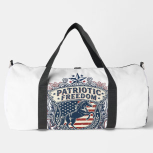 Patriotic Horse Lover Vector Graphic Tee_1 Duffle Bag