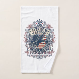 Patriotic Horse Lover Vector Graphic Tee_1 Hand Towel