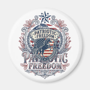 Patriotic Horse Lover Vector Graphic Tee_1 Magnet