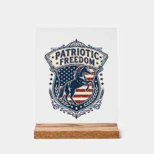 Patriotic Horse Ranch Mom Vector Graphic Tee_1 Acrylic Sign