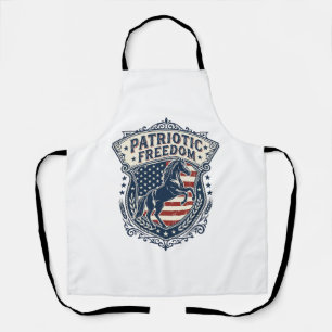 Patriotic Horse Ranch Mom Vector Graphic Tee_1 Apron