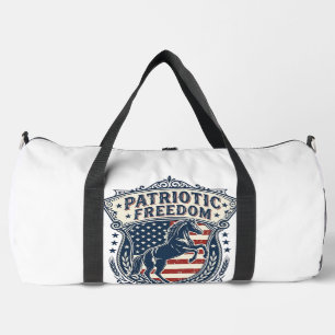 Patriotic Horse Ranch Mom Vector Graphic Tee_1 Duffle Bag
