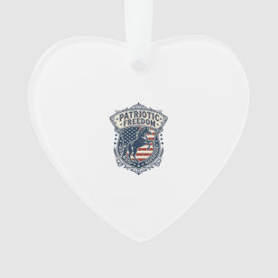 Patriotic Horse Ranch Mom Vector Graphic Tee_1 Ornament