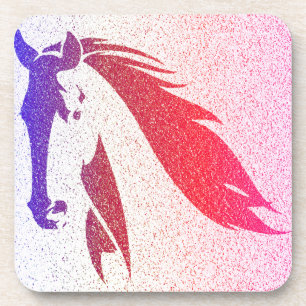 Patriotic Horse Sparkle Hard plastic coaster