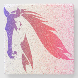Patriotic Horse Sparkle Stone Coaster