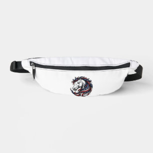 Patriotic Horse Vintage Engraving Vector Art Fanny Pack
