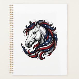Patriotic Horse Vintage Engraving Vector Art Planner