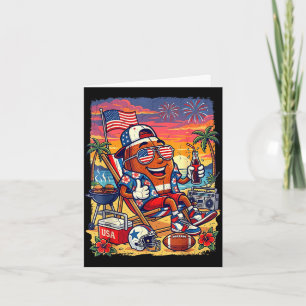 Patriotic hot dog 4th of july funny american flag card