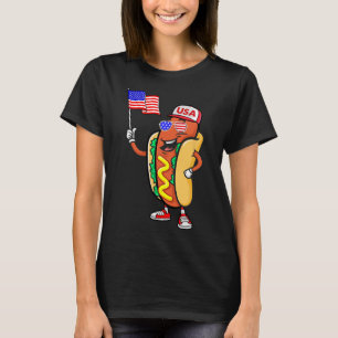 Patriotic Hot Dog American Flag Usa Funny 4th Of J T-Shirt