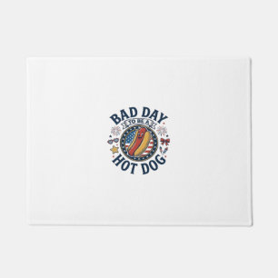 Patriotic Hot Dog Bad Day Funny 4th of July Shirt_ Doormat