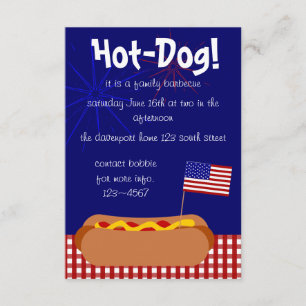Patriotic Hot Dog! Party Invitation