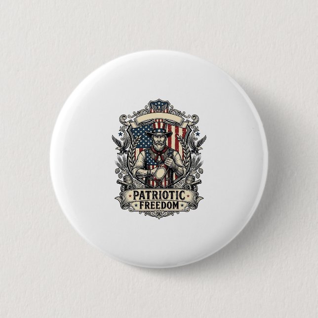 Patriotic Hot Sauce Lover 2 Inch Round Button (Front)