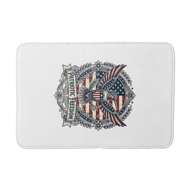 Patriotic Hummingbird Bath Mat (Front)