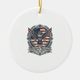 Patriotic Hummingbird Ceramic Ornament