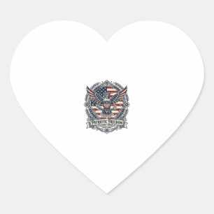Patriotic Hummingbird Heart Sticker