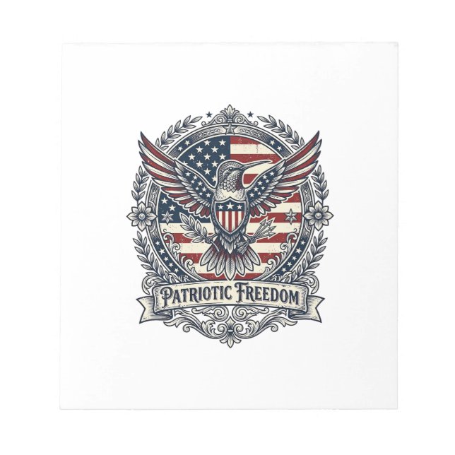 Patriotic Hummingbird Notepad (Front)