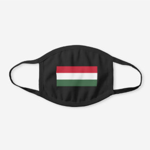 Patriotic Hungary Flag Black Cotton Face Mask