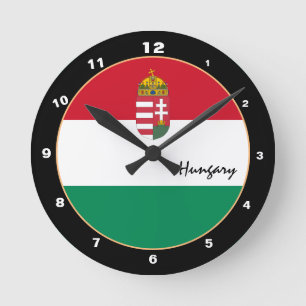 Patriotic Hungary, Hungarian Flag Home /design Round Clock