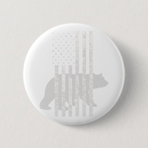 Patriotic Hunting Bear American Flag Hunters  2 Inch Round Button