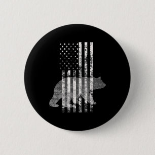 Patriotic Hunting Bear American flag Hunters 2 Inch Round Button