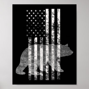 Patriotic Hunting Bear American Flag Hunters  Poster