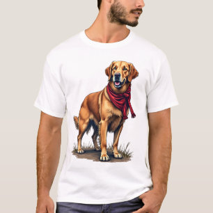 Patriotic Hunting Golden Retriever Vintage Tee