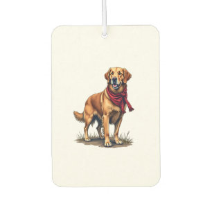 Patriotic Hunting Golden Retriever Vintage Tee Air Freshener