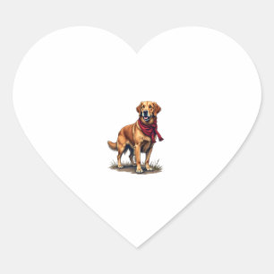 Patriotic Hunting Golden Retriever Vintage Tee Heart Sticker