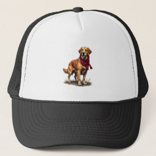 Patriotic Hunting Golden Retriever Vintage Tee Trucker Hat