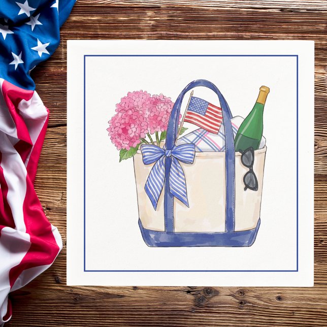 Patriotic Hydrangeas Americana Picnic  Napkin (Creator Uploaded)