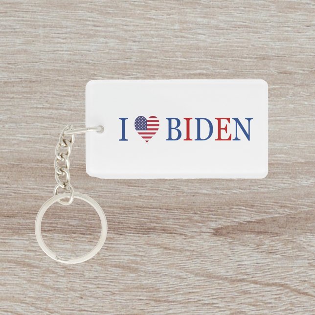 Patriotic I Heart Love Joe Biden Flag Keychain (Creator Uploaded)