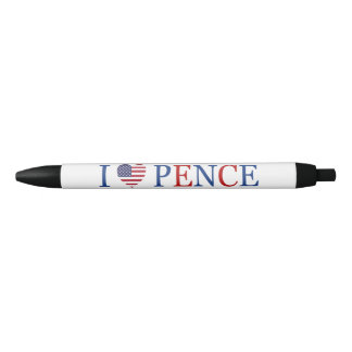 Patriotic I Heart Love Mike Pence Flag Black Ink Pen