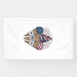 Patriotic Ice Cream Cones Vintage Fourth of July S Banner