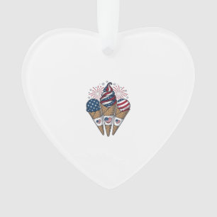 Patriotic Ice Cream Cones Vintage Fourth of July S Ornament