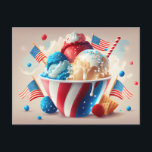 Patriotic Ice Cream Dessert Postcard<br><div class="desc">Celebrate your favourite people!  This stunning postcard will let them know how much they are appreciated on their special day!
Zazzle makes it fast and easy to customize designs to make them your own!</div>