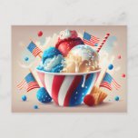 Patriotic Ice Cream Dessert Postcard<br><div class="desc">Celebrate your favourite people!  This stunning postcard will let them know how much they are appreciated on their special day!
Zazzle makes it fast and easy to customize designs to make them your own!</div>