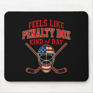 Patriotic Ice Hockey 4th Of July Flag Funny Hockey Mouse Pad