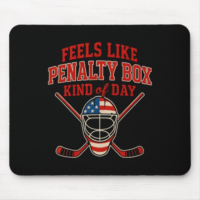 Patriotic Ice Hockey 4th Of July Flag Funny Hockey Mouse Pad (Front)