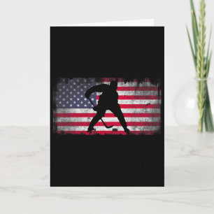 Patriotic Ice Hockey 4th Of July Men Usa American  Card