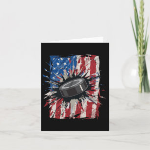 Patriotic Ice Hockey 4th Of July Men Usa American  Card