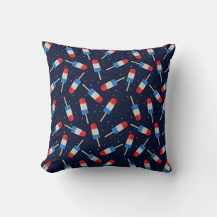 Patriotic Ice Pops at Night Throw Pillow