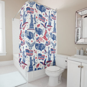 Patriotic Icons Pattern – Statue of Liberty, Flag