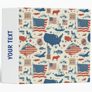 Patriotic Icons - Statue of Liberty, Flag (3) Binder