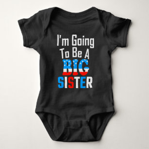 Patriotic I'm Going To Be A Big Sister Baby Bodysuit