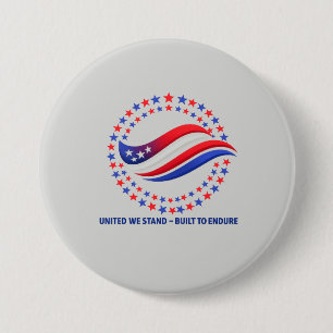 Patriotic Independence Day Apparel USA Stars Circl 3 Inch Round Button