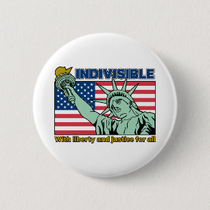 Patriotic-Indivisible-Liberty & Justice for All 2 Inch Round Button