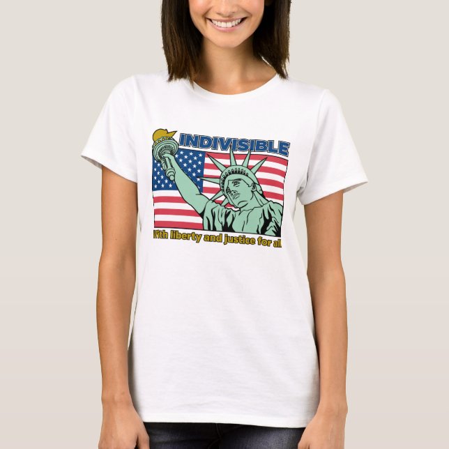 Patriotic-Indivisible-Liberty & Justice for All T-Shirt (Front)