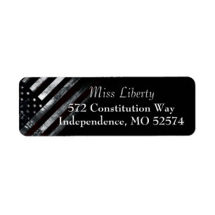 Patriotic Industrial American Flag Return Labels