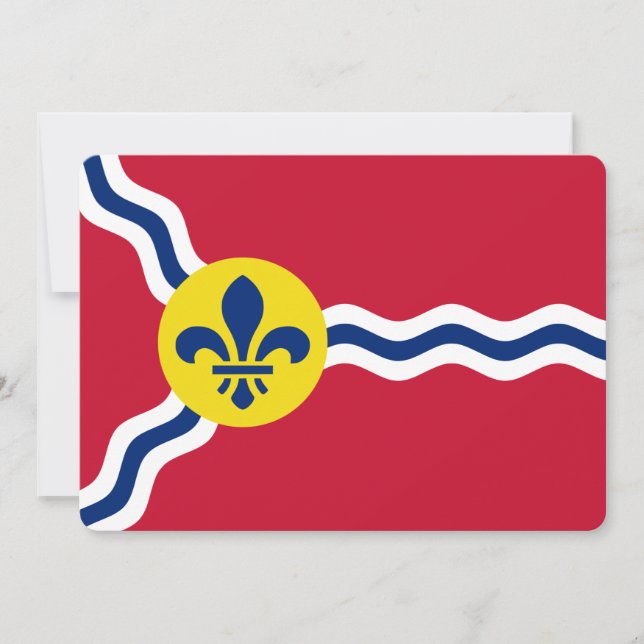 Patriotic  invitations, Flag of St. Louis, USA Invitation (Front)