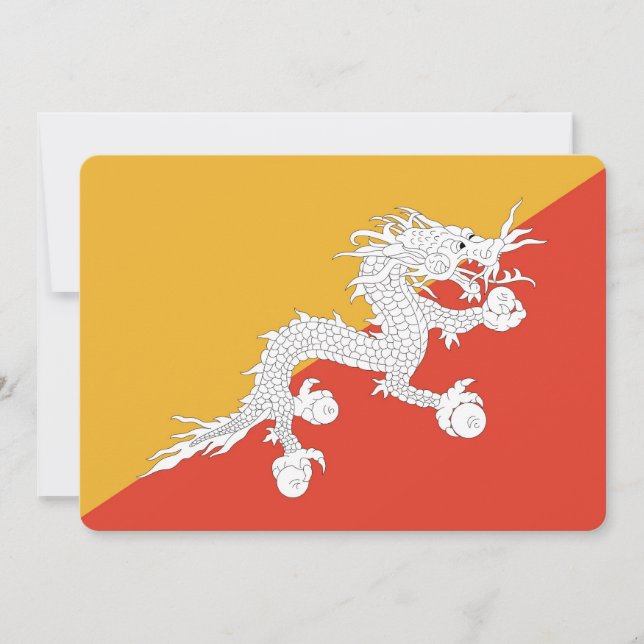 Patriotic invitations with Bhutan Flag (Front)